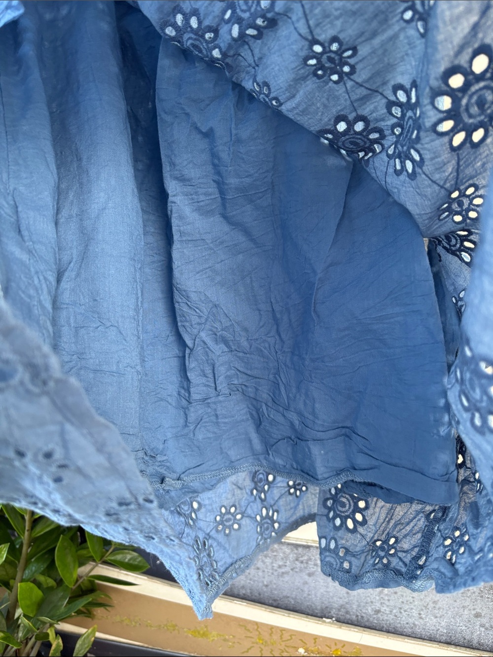 Elan Blue Eyelet Puff-Sleeve dress - Picture 6 of 7